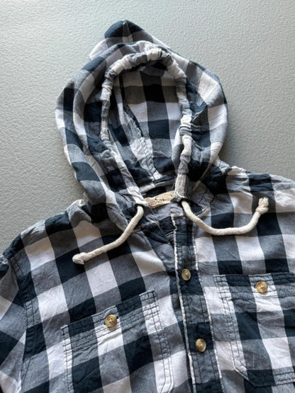 Hollister Y2K Check Shirt Hoodie Large