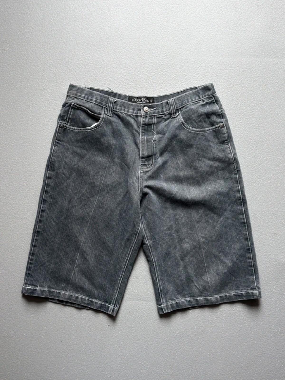 Y2K Baggy Grey Denim Shorts 36”