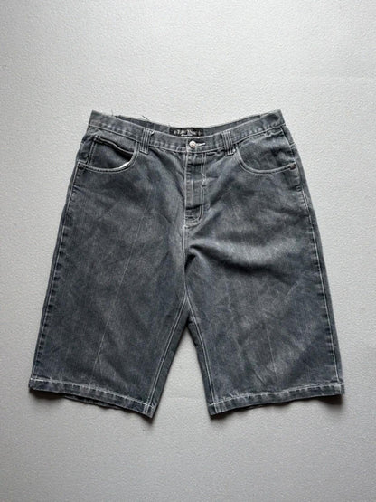 Y2K Baggy Grey Denim Shorts 36”
