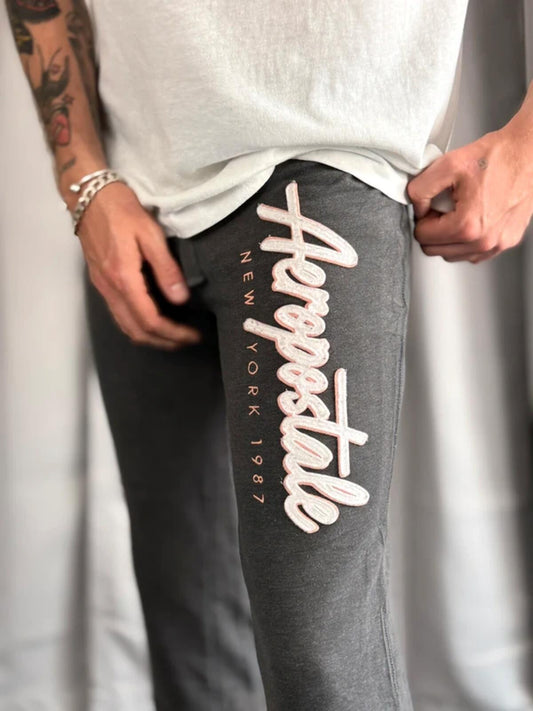 Aeropostale Y2K Bootcut Jogging Bottoms Medium Ladies