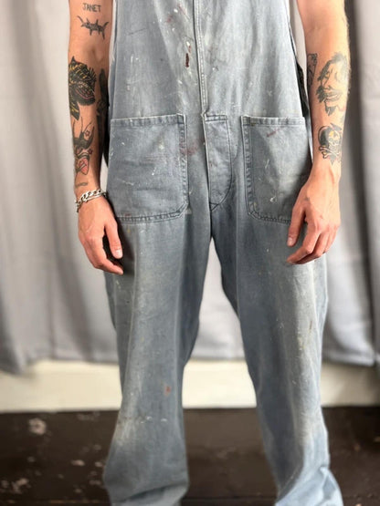 Vintage 1950s Railway Train Driver Dungarees Large