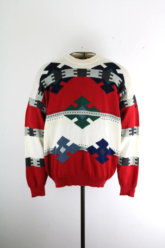 Hugo Boss Cotton Pattern Geometric Knit XL