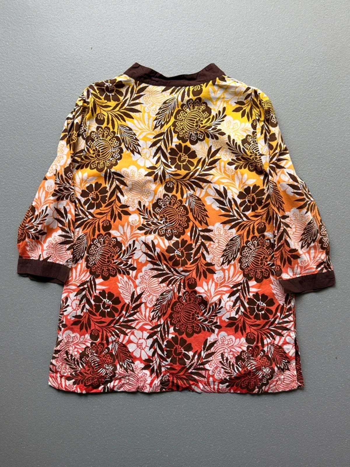 Y2K Boho Floral Smock Shirt XL