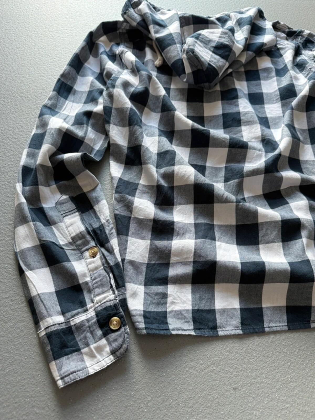 Hollister Y2K Check Shirt Hoodie Large