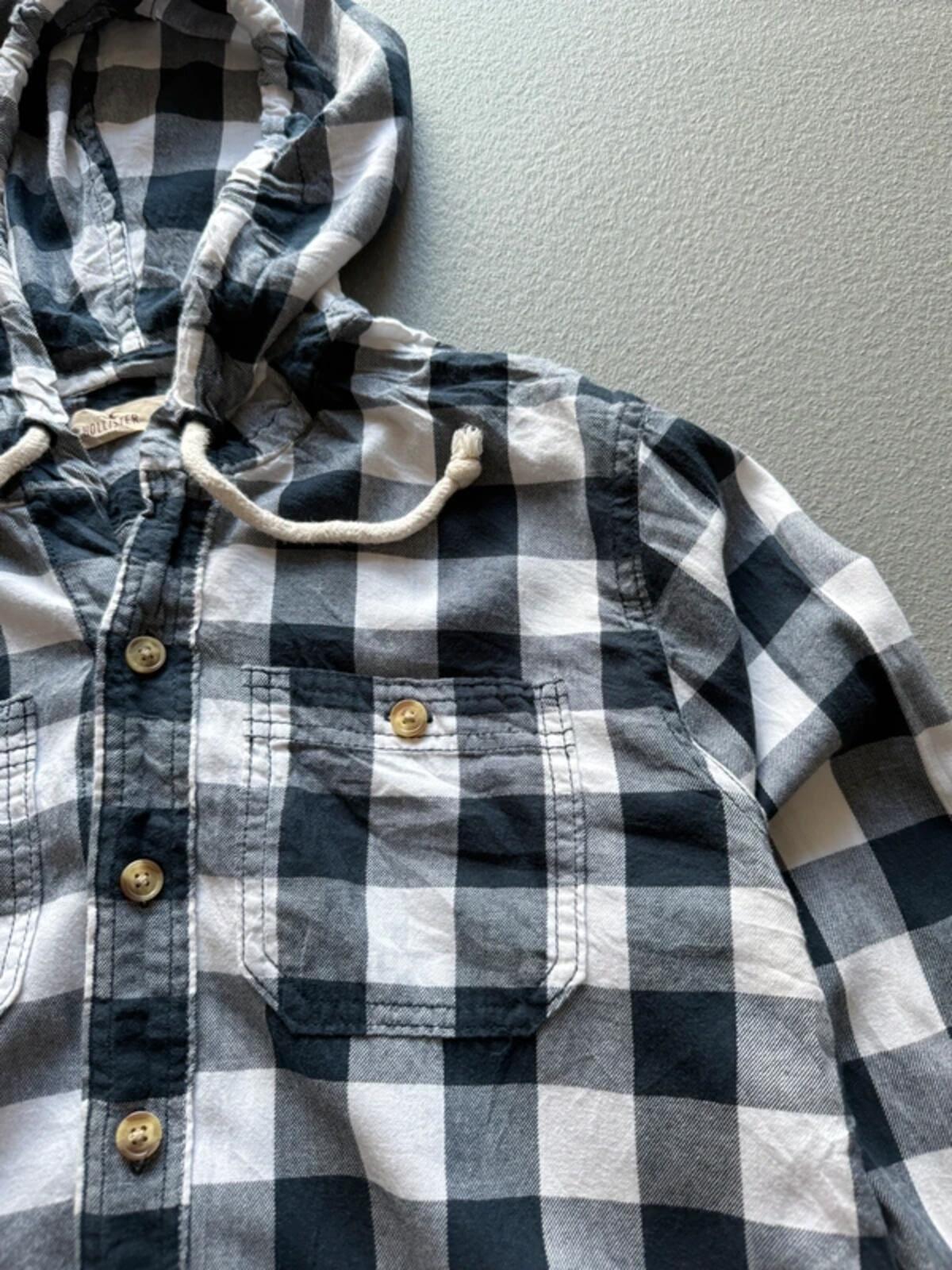 Hollister Y2K Check Shirt Hoodie Large