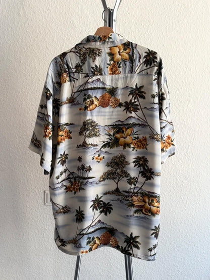 Pierre Cardin Vintage Hawaiian Pattern Shirt XL