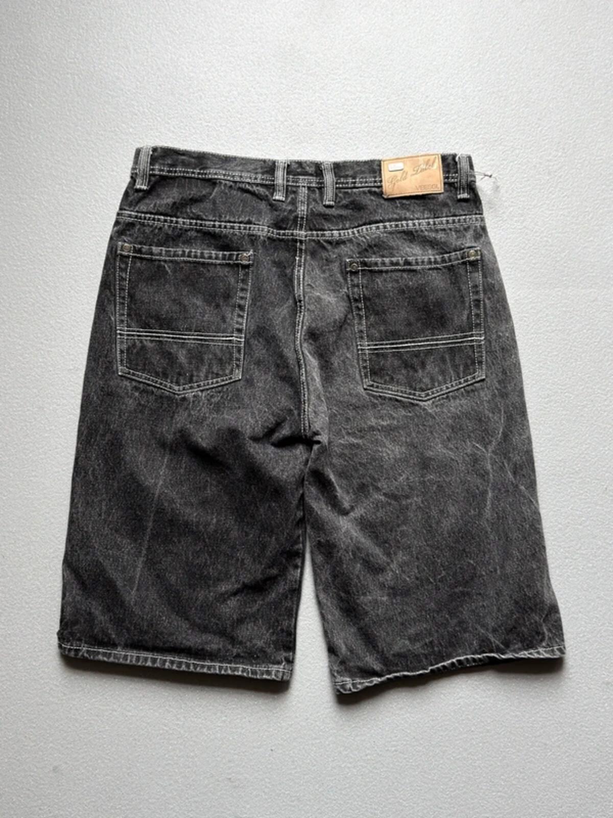 Baggy Y2K Denim Shorts Grey 36”