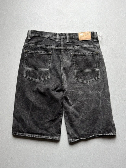 Baggy Y2K Denim Shorts Grey 36”