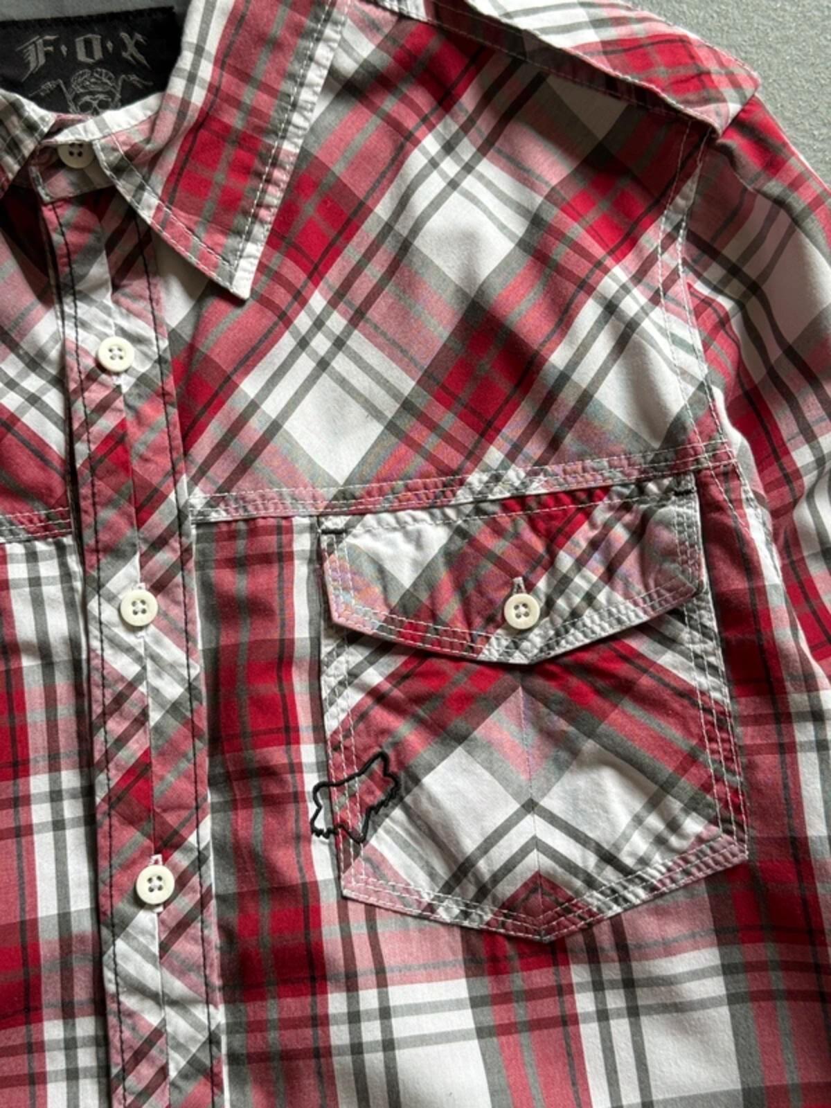 Fox Y2K Check Shirt Medium BMX Skater Moto