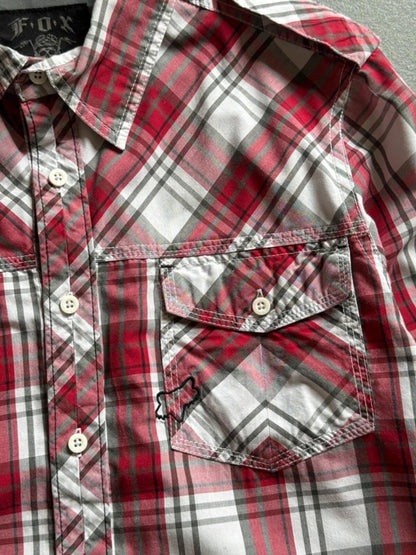 Fox Y2K Check Shirt Medium BMX Skater Moto