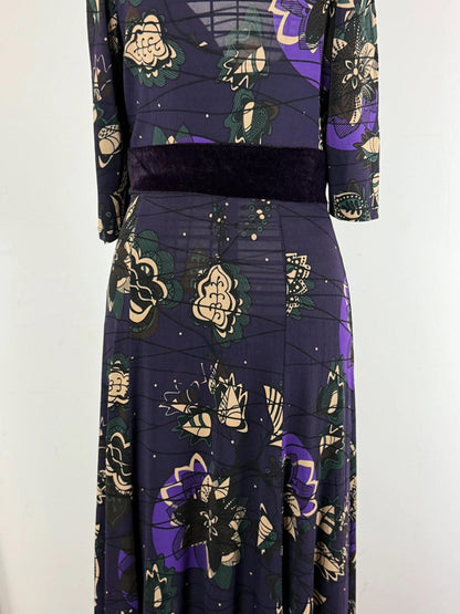 Sandro Ferroni Purple Mandala Pattern Dress Medium