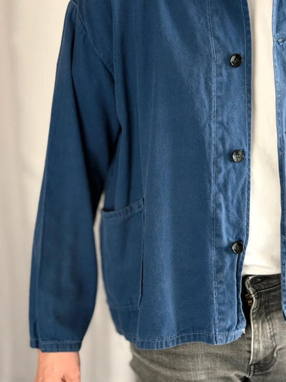 Vintage 70s Euro Blue Work Jacket Large