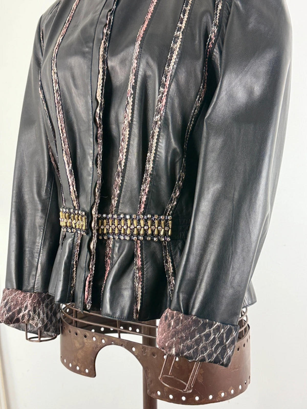 Roberto Cavalli Leather Jacket Size 14