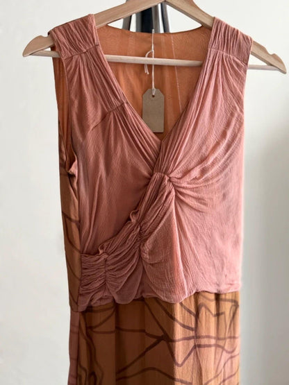 90s Vintage Abstract Sleeveless Mesh Dress Size 8/10