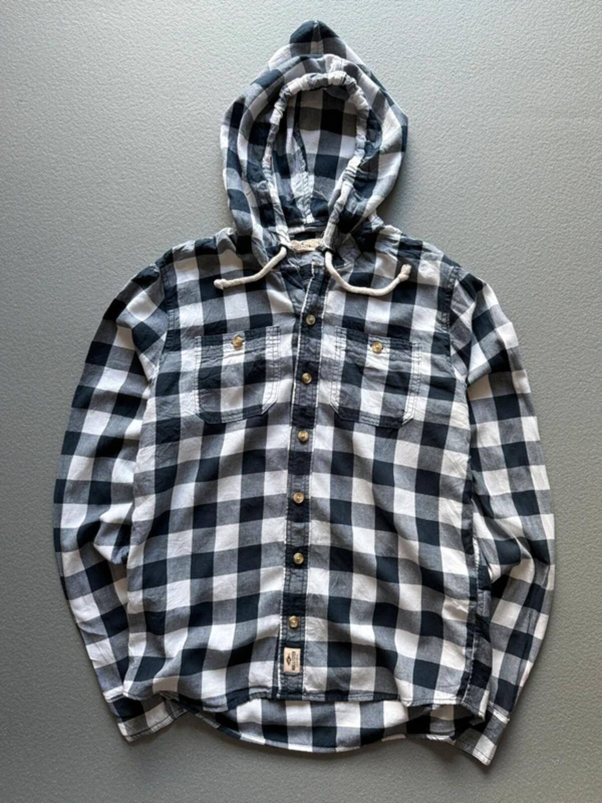 Hollister Y2K Check Shirt Hoodie Large