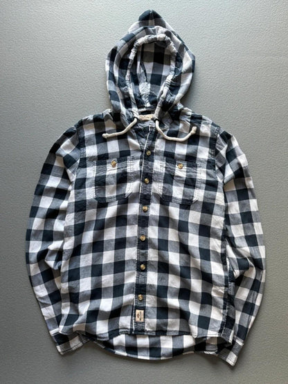 Hollister Y2K Check Shirt Hoodie Large