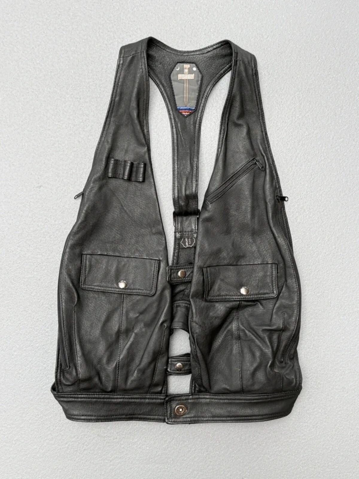 Vintage Leather Utility Vest Jopej