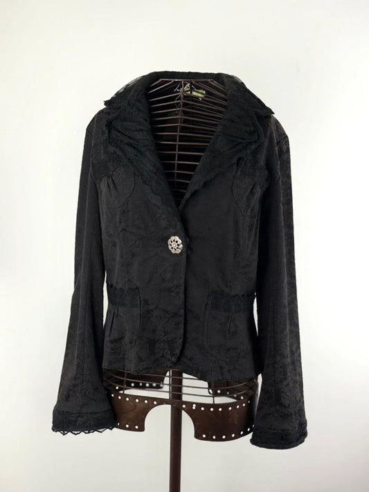 Y2K Gothic Tapestry Blazer Jacket Medium Large