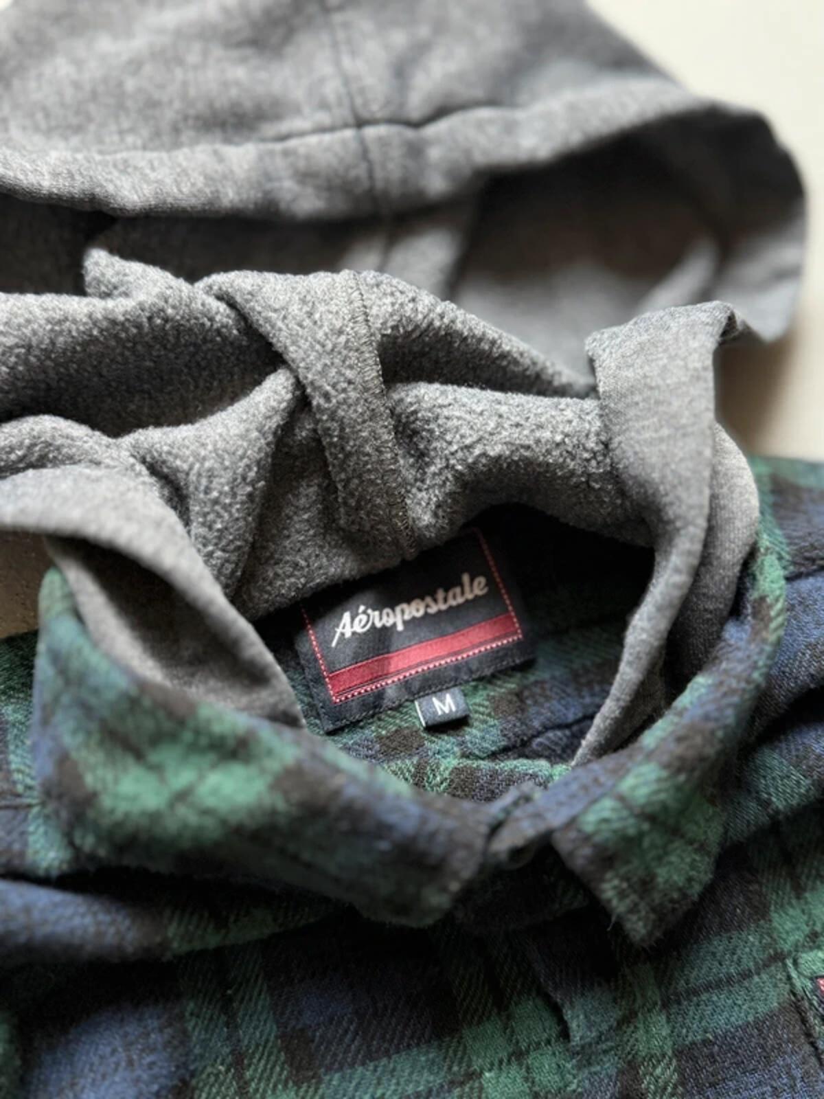 Aeropostale Y2K Flannel Shirt Hoodie Medium