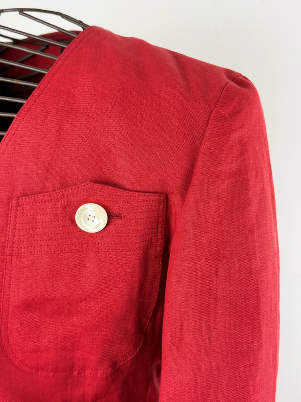 Bogner Linen Red Blazer Jacket 12