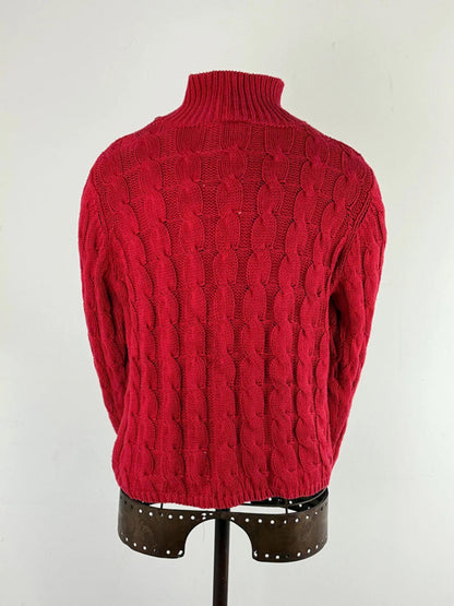 LL Bean Cable Knit Roll Neck Jumper Medium