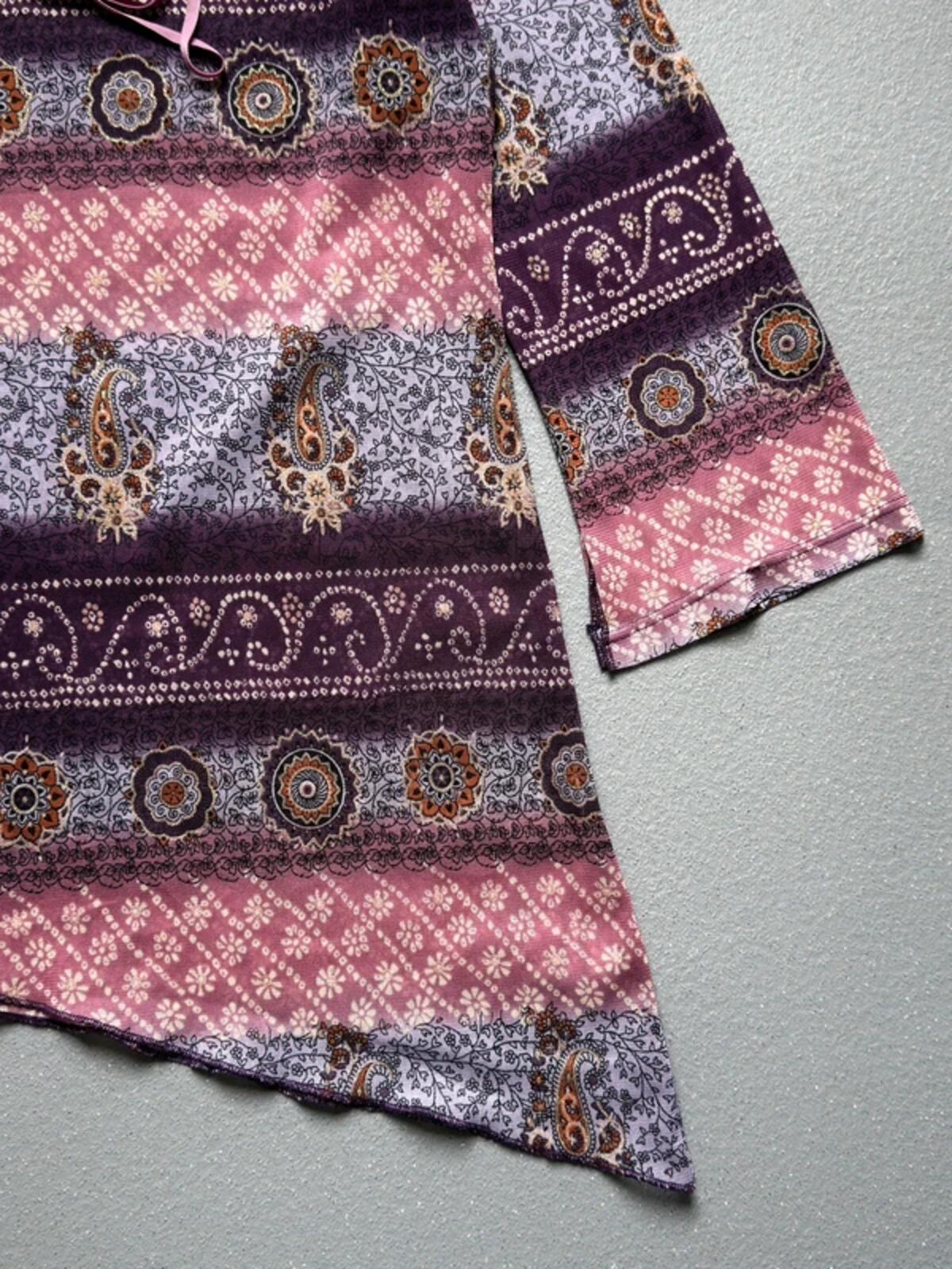 Boho Y2K Asymmetrical Blouse / Mini Dress 14/16
