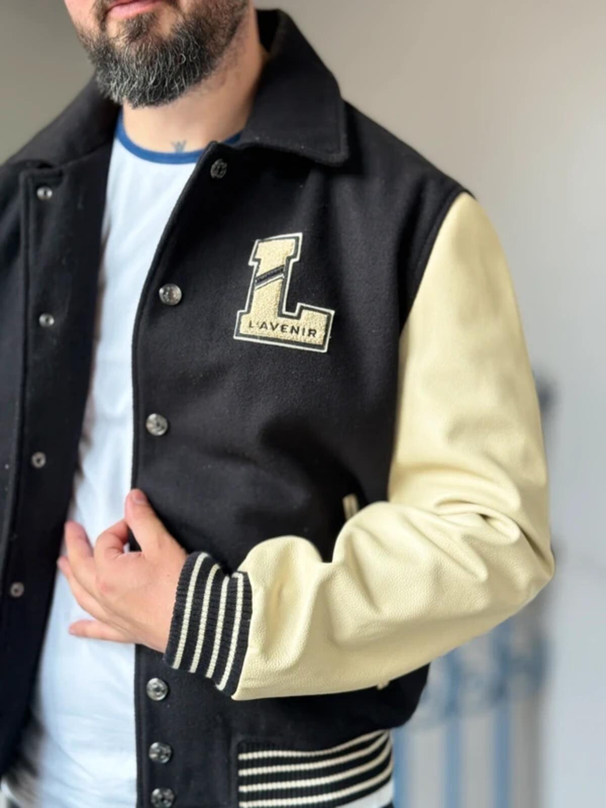 L’avenir Skins Lamb Leather Varsity Jacket Large