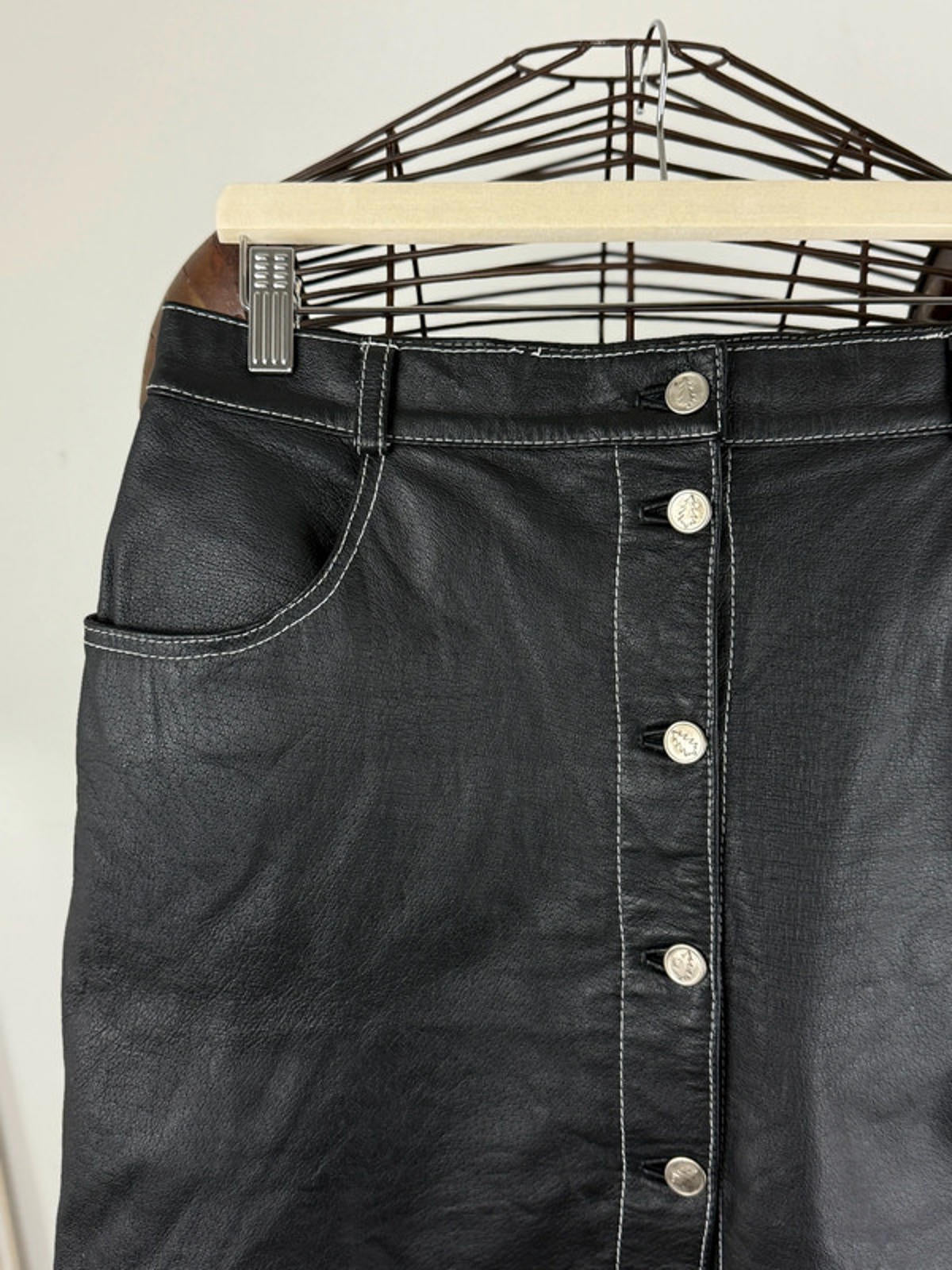 Leather Mini Skirt 32” Size 12