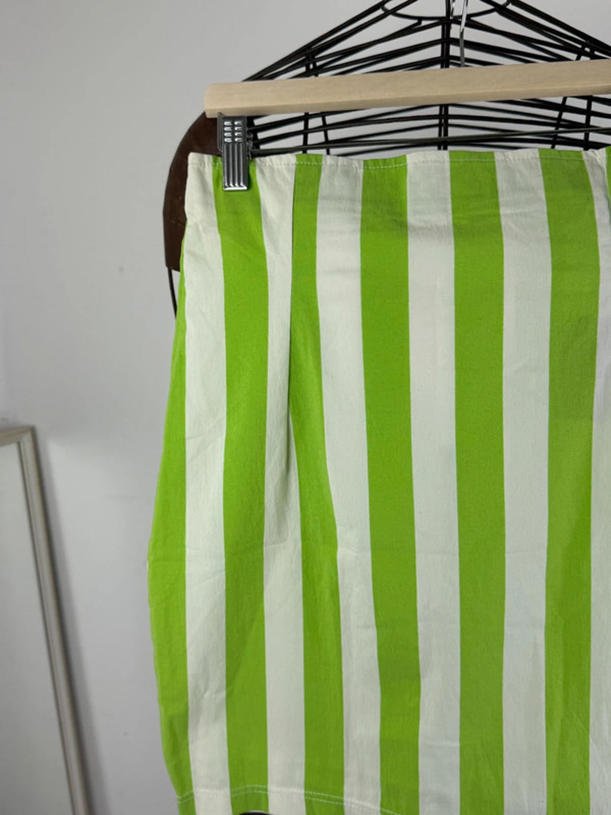 Vintage Green Stripe Fitted Skirt Size 8