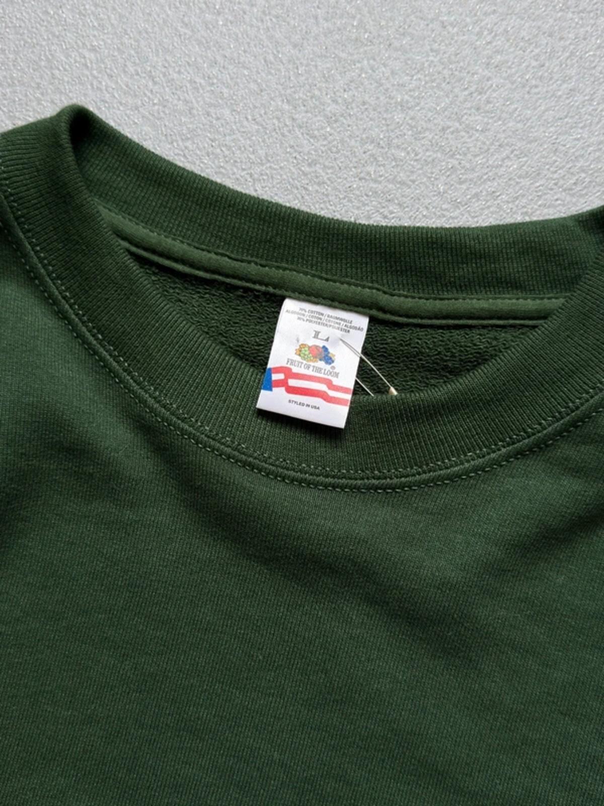 Vintage 90s Fruit of the Loom Blank Sweatshirt Dark Green Large