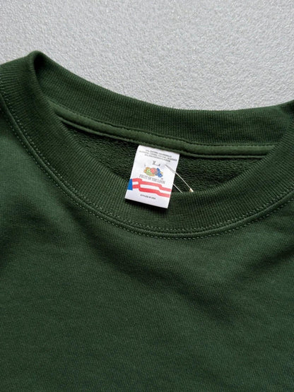 Vintage 90s Fruit of the Loom Blank Sweatshirt Dark Green Large