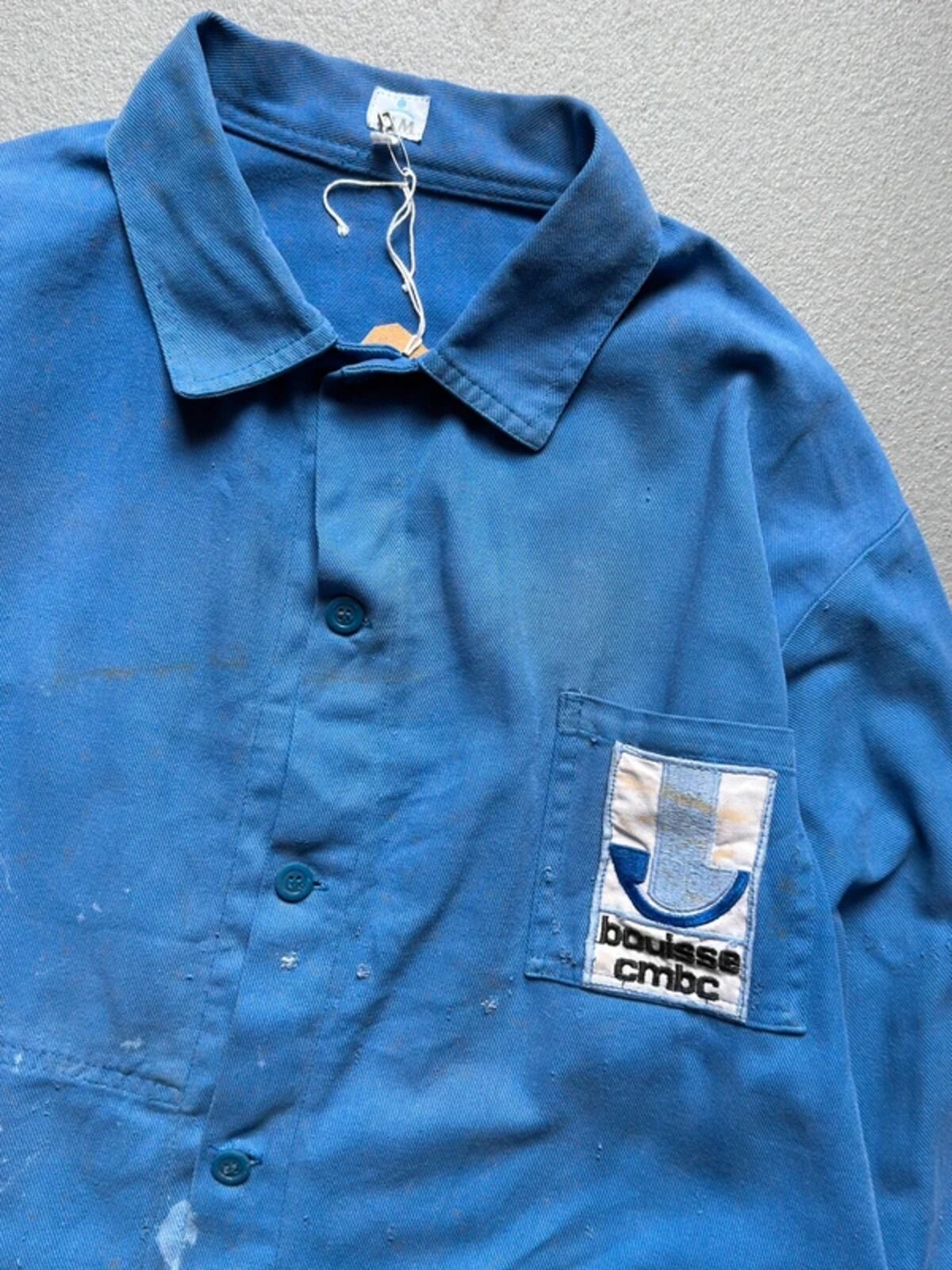 Vintage French Workwear Jacket Large Faded