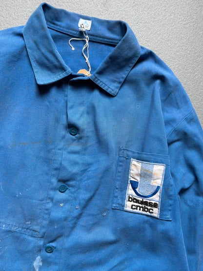 Vintage French Workwear Jacket Large Faded