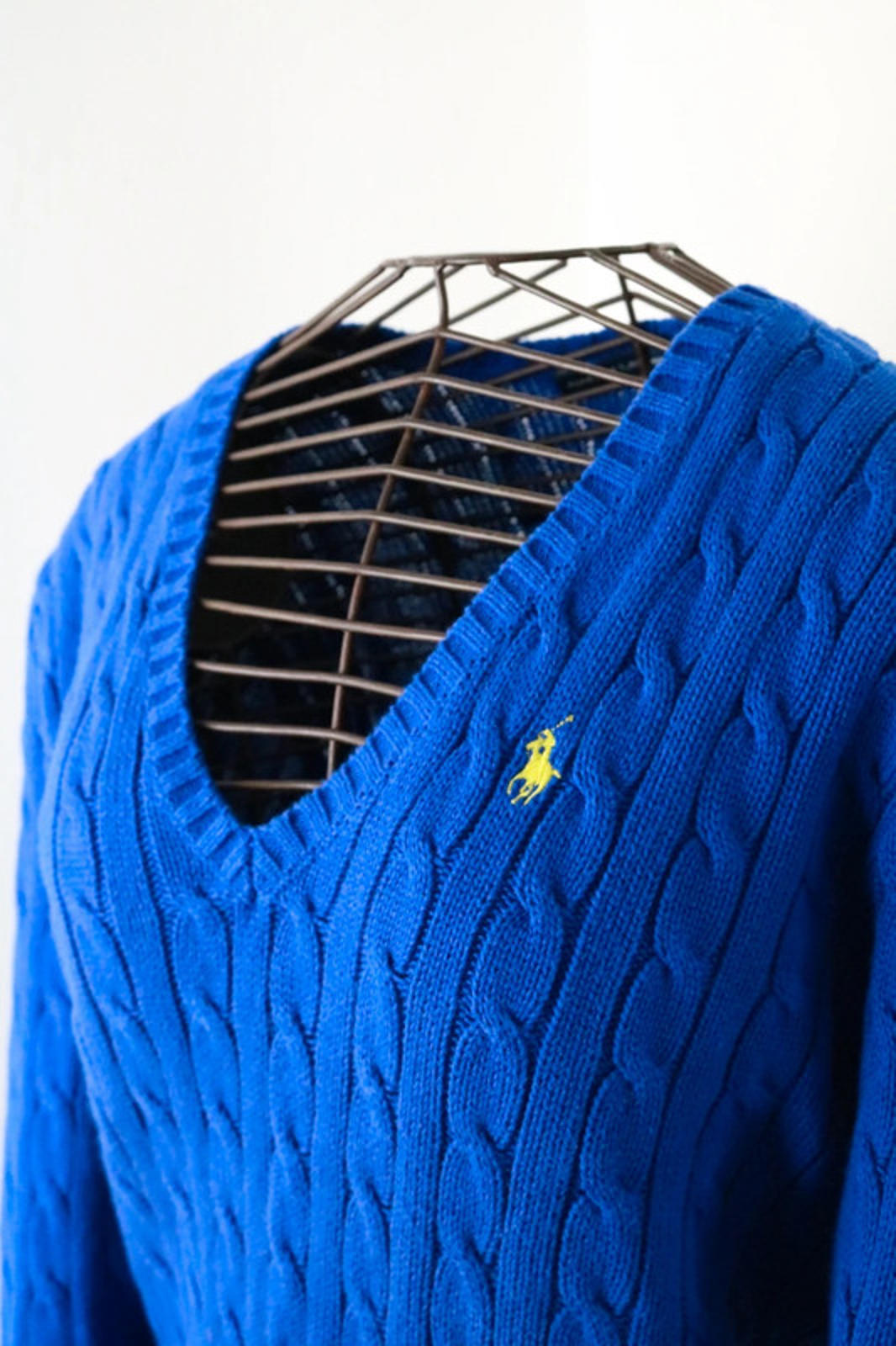 Ralph Lauren Ladies Cable Knit Jumper XL Blue