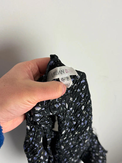 Floral Crooped Blouse Puff Sleeves Size 10