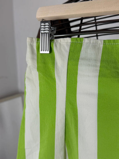 Vintage Green Stripe Fitted Skirt Size 8