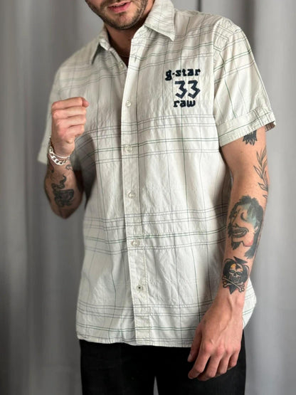G Star Raw Y2K Short Sleeve Check Shirt Large