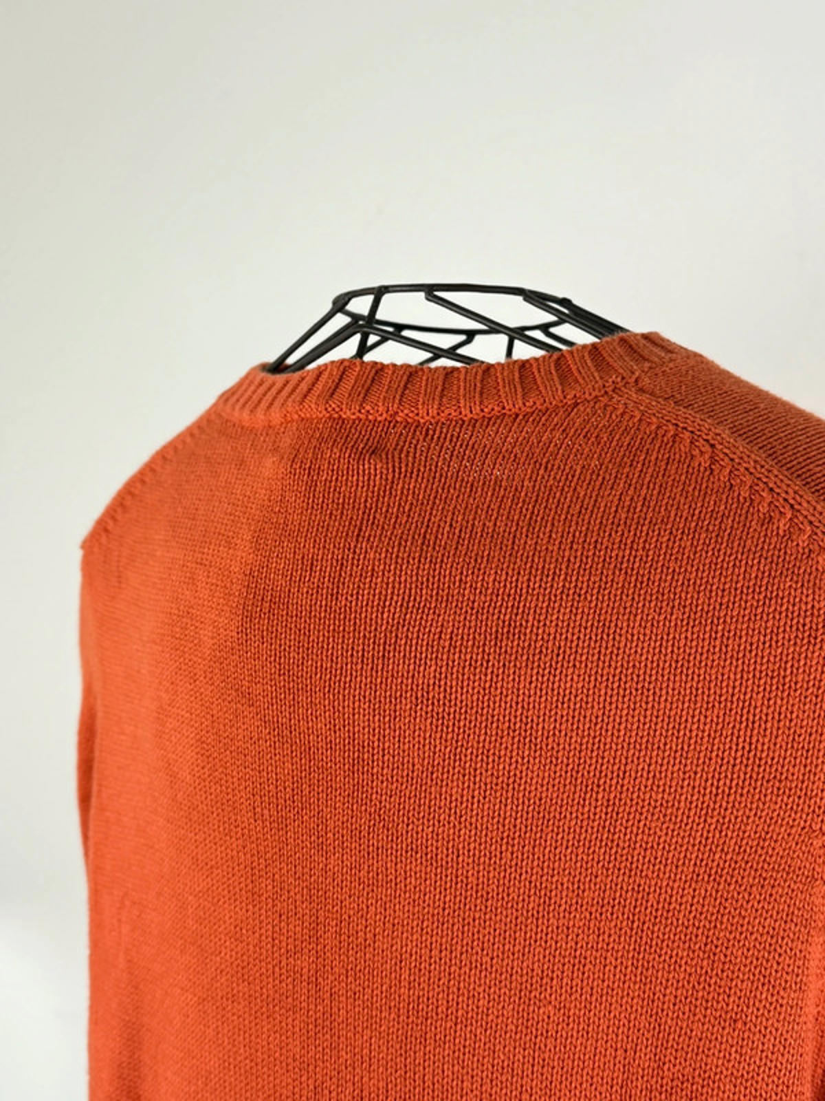 Orange Knitted Cardigan LL Bean Medium