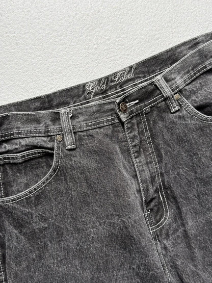 Baggy Y2K Denim Shorts Grey 36”