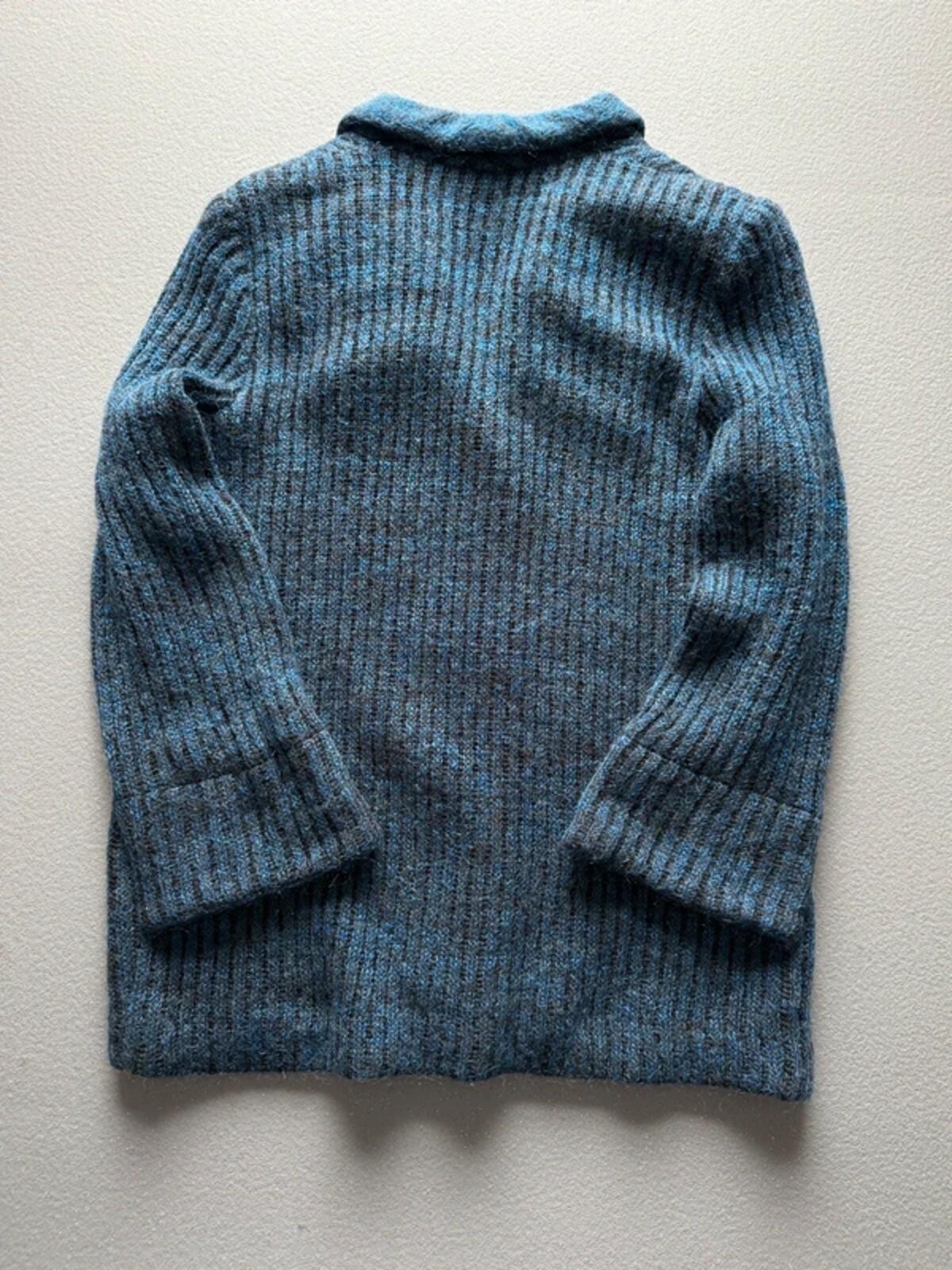 80s Mohair Blue Cardigan Ladies Large