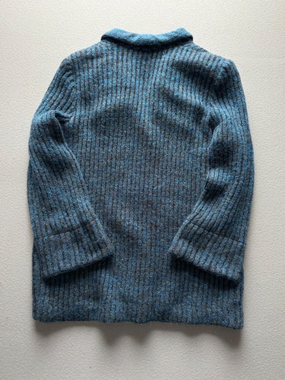 80s Mohair Blue Cardigan Ladies Large