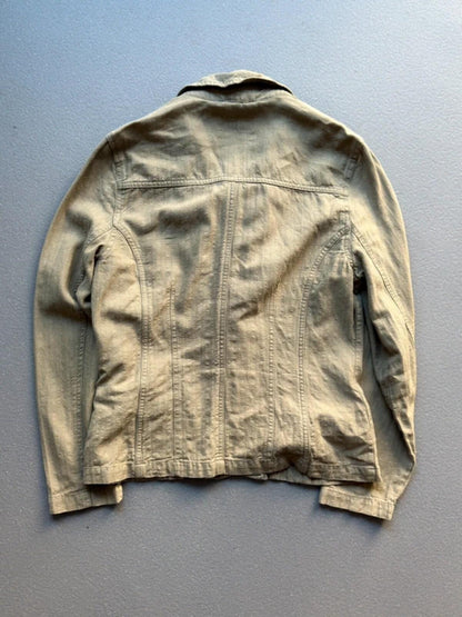 Y2K Linen Blazer Khaki Green Size 14