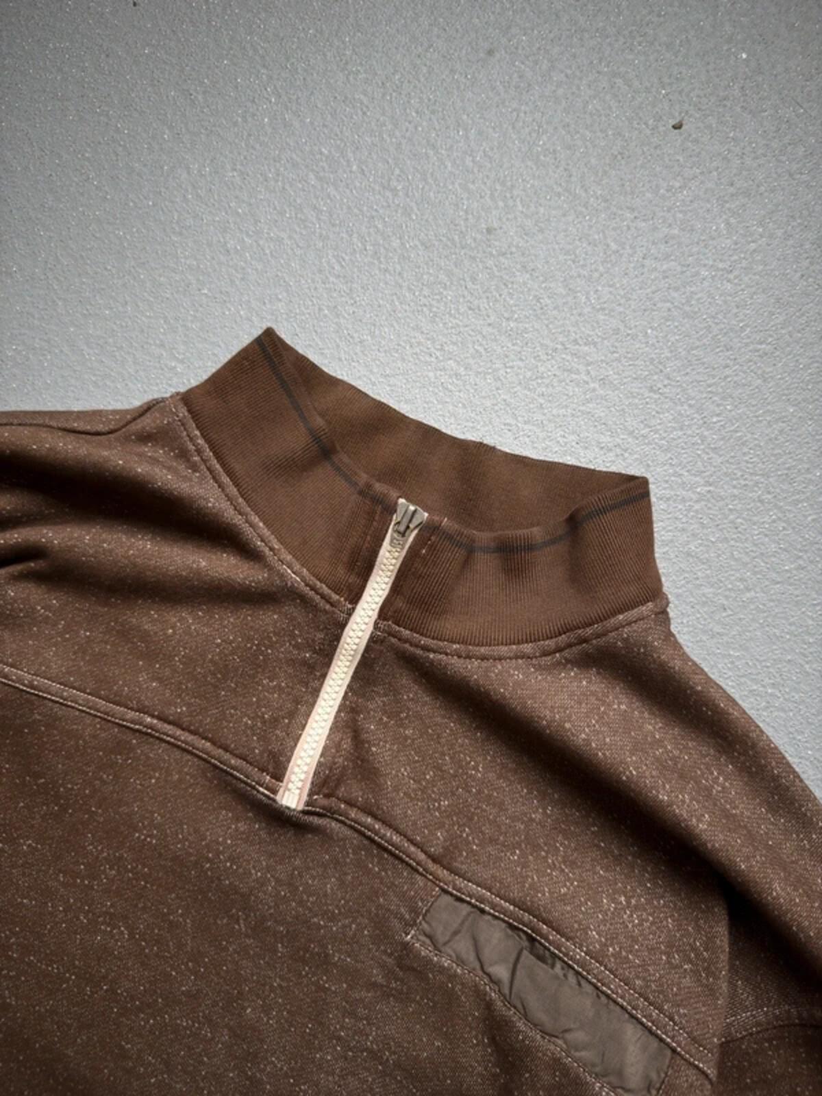 Adidas 90s Vintage 1/4 Zip Sweatshirt Brown Medium
