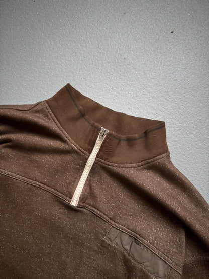 Adidas 90s Vintage 1/4 Zip Sweatshirt Brown Medium
