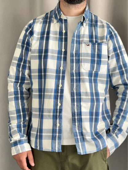 Hollister Y2K Check Blue Shirt XL Mens