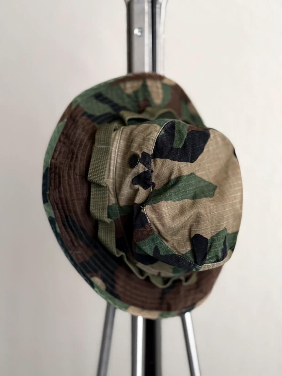 Vintage Army Camo Bush Bucket Hat 6 3/4