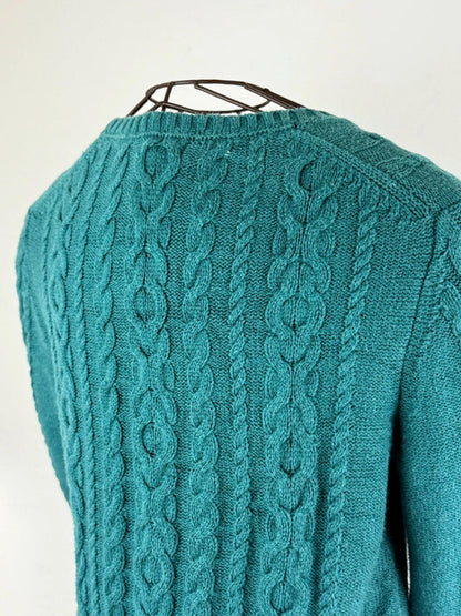 LL Bean Classic Cable Knit Sweater Medium Petite