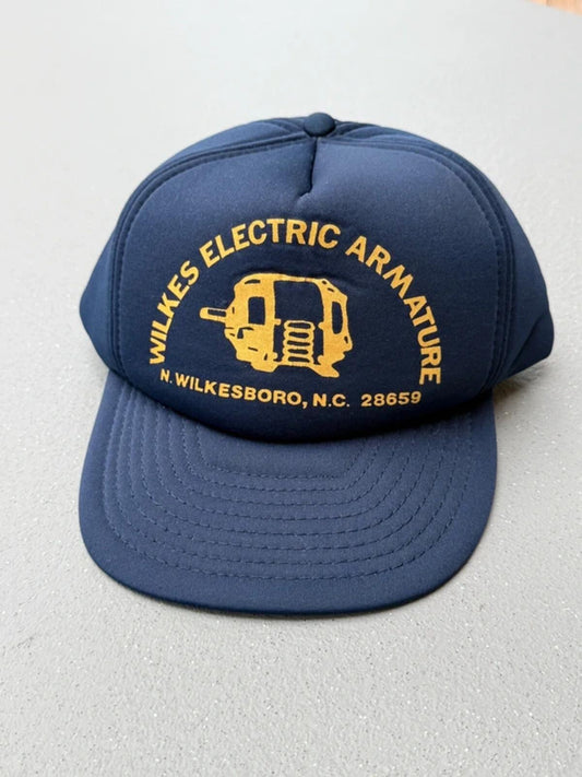 Vintage Navy & Yellow Americana Trucker Cap