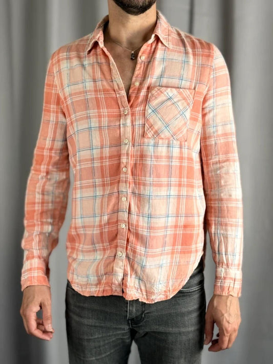 Aeropostale Light Check Shirt Large Ladies Pastel Y2K Indie