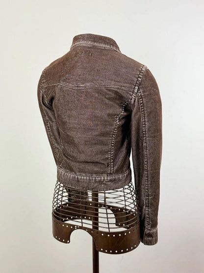 Y2K Cropped Cord Jacket XS